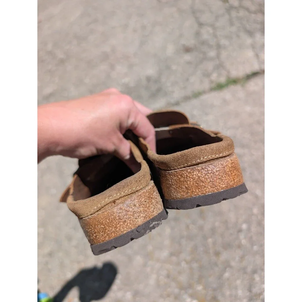 Birkenstock Buckley Clogs Womens Size 37 US 6.5 Brown Leather Slip On Mule Shoes